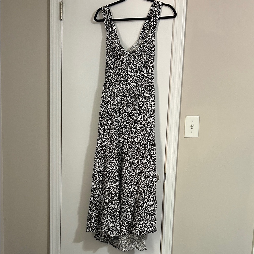 Floral Black and White Maxi Dress